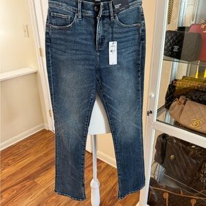 Express Dark Blue Straight Leg Jeans